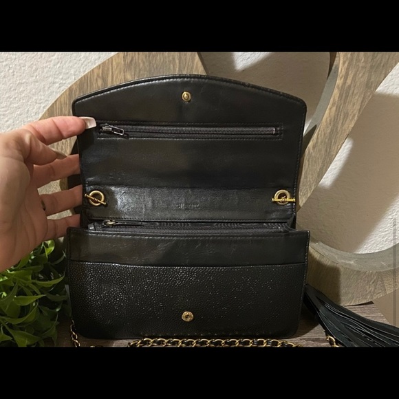 ⚜️Chanel Timeless WOC Two-Tone Gunmetal & Gold Wallet on Chain Caviar Crossbody - Picture 9 of 15